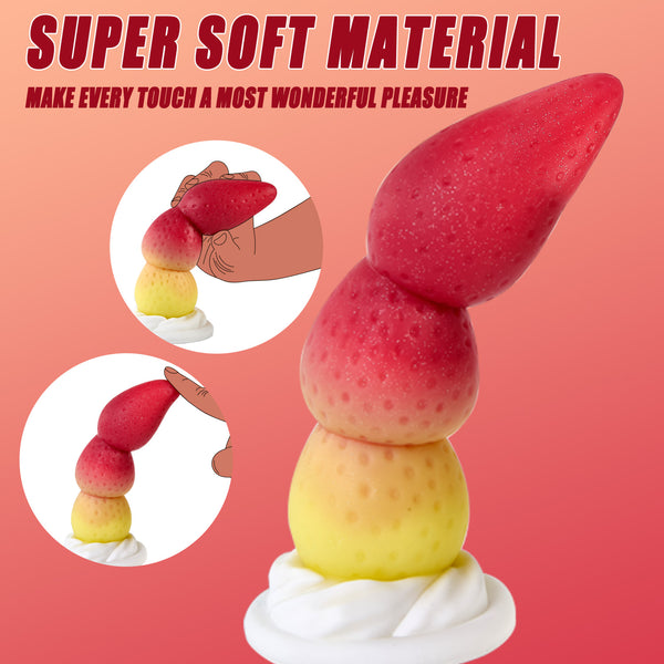 Red & Yellow Silicone Anal Plug – Body-Safe, Soft & Comfortable